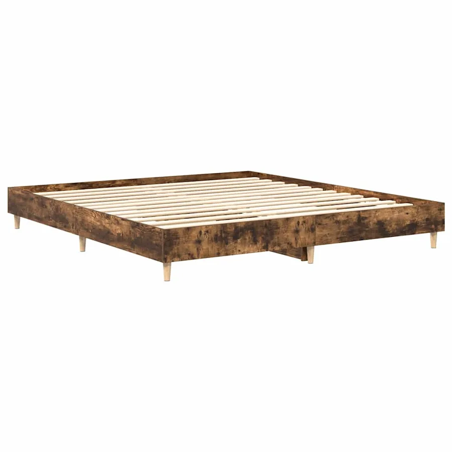 Cadre de lit sans matelas chêne fumé 180x200 cm - 4