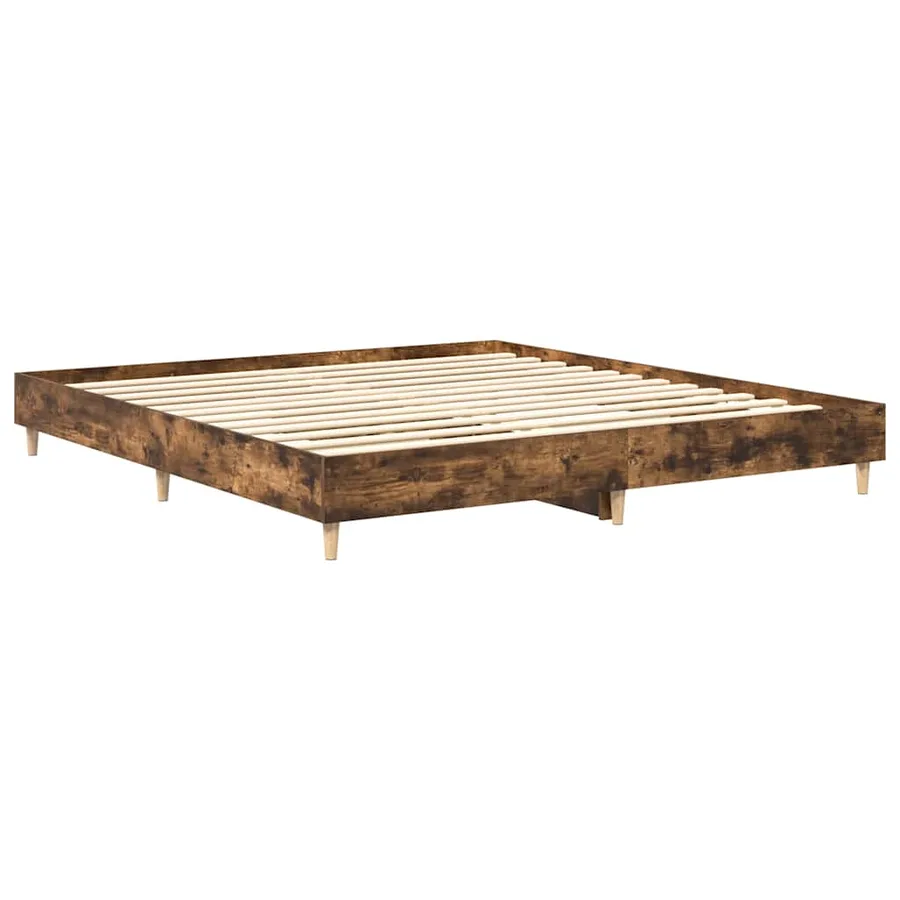 Cadre de lit sans matelas chêne fumé 180x200 cm - 7