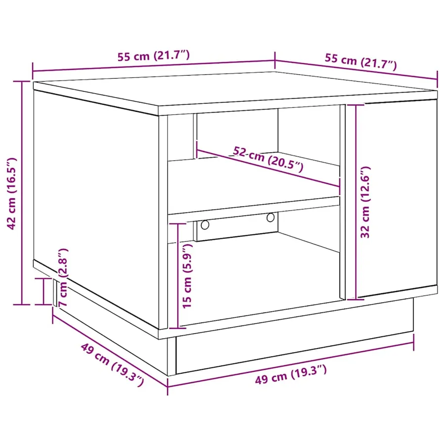 Table basse chêne artisanal 55x55x42 cm bois d'ingénierie - 11