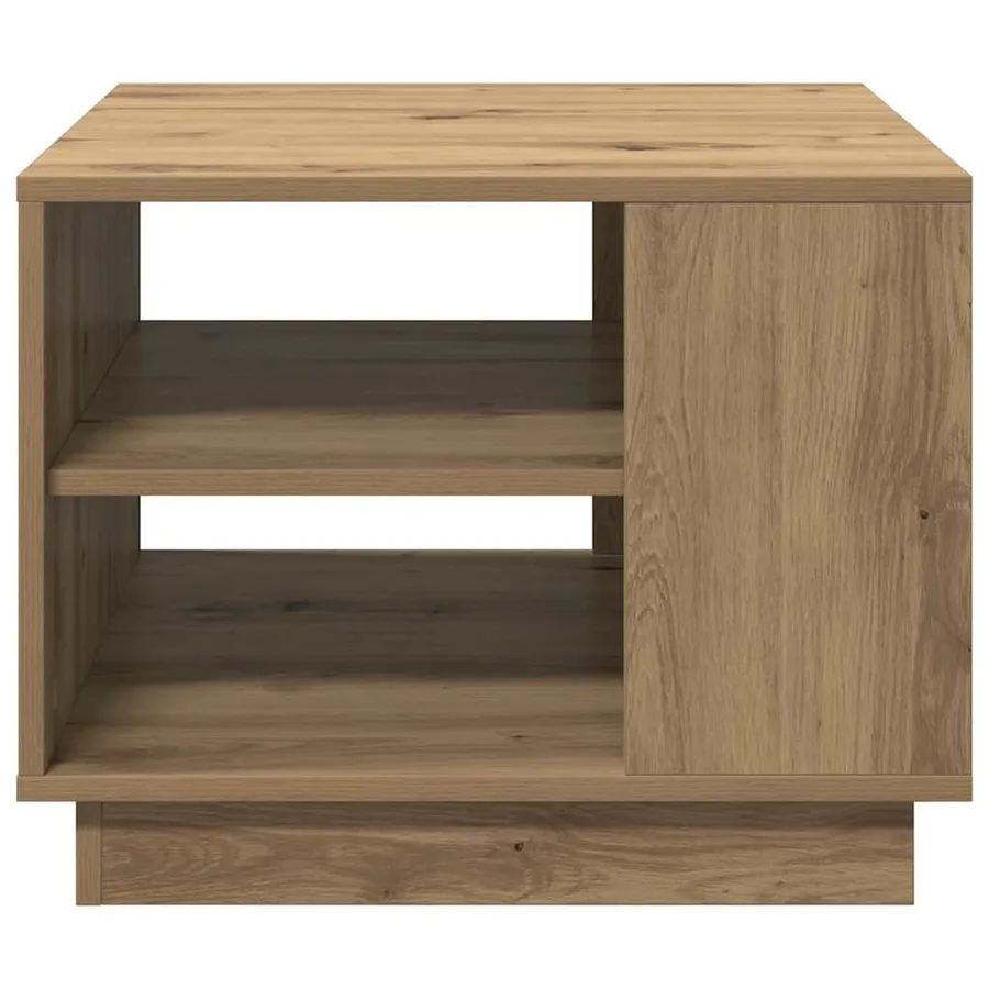 Table basse chêne artisanal 55x55x42 cm bois d'ingénierie - 4