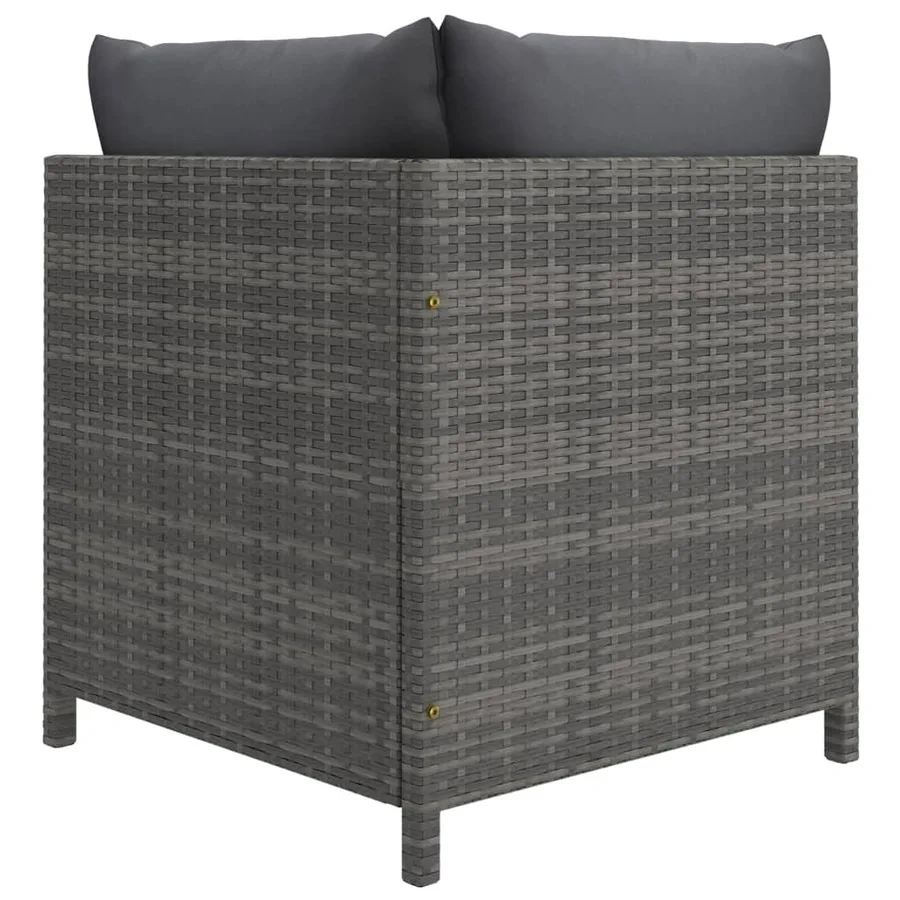 Salon de jardin 8 pcs avec coussins Résine tressée Gris - 16