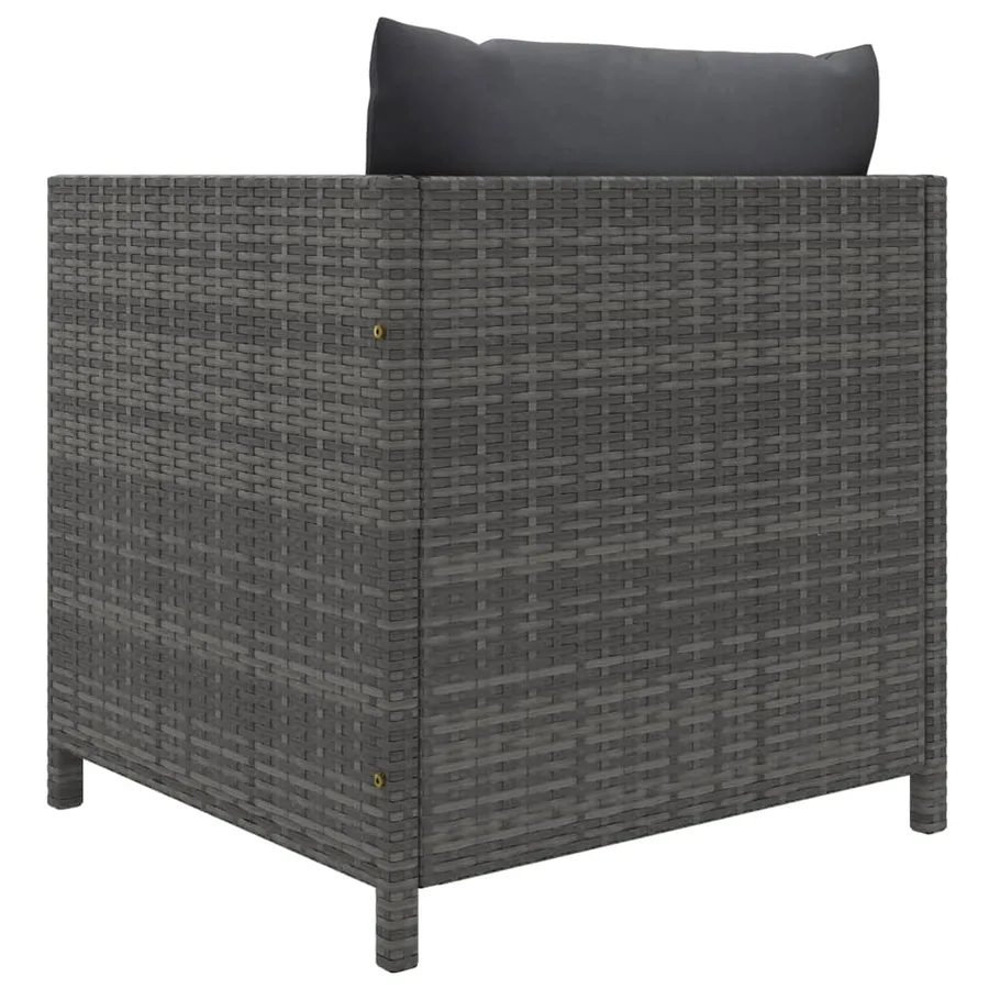 Salon de jardin 8 pcs avec coussins Résine tressée Gris - 19