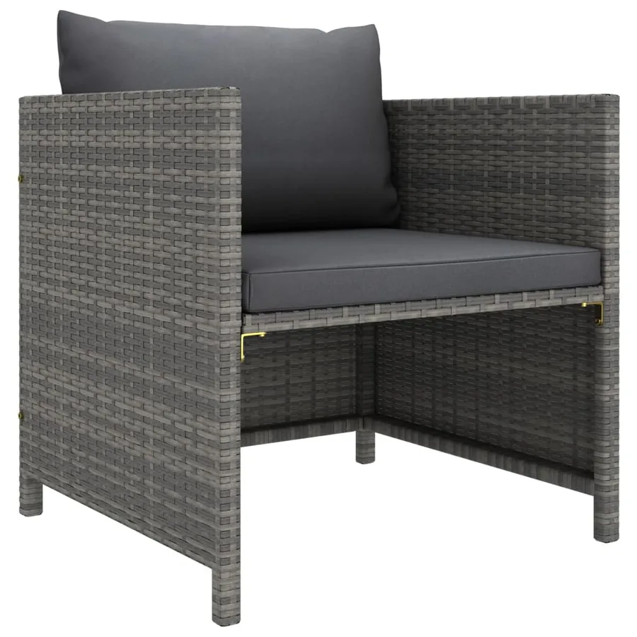 Salon de jardin 8 pcs avec coussins Résine tressée Gris - 6