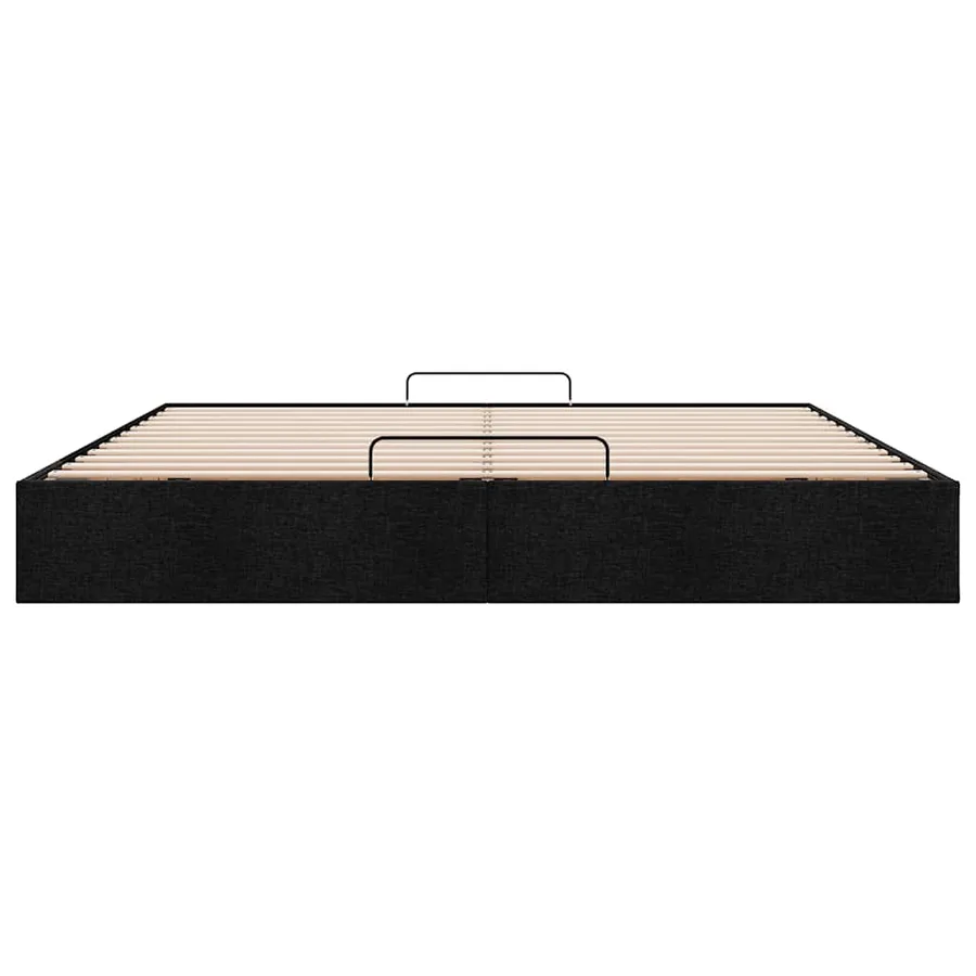 Cadre de lit ottoman sans matelas noir 160x200 cm tissu - 7
