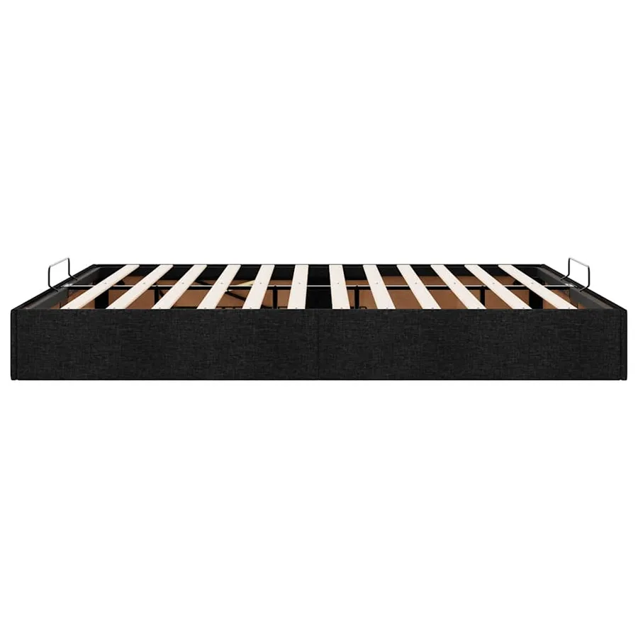 Cadre de lit ottoman sans matelas noir 160x200 cm tissu - 8