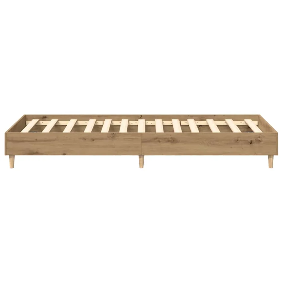 Cadre de lit sans matelas chêne artisanal 100x200 cm - 6