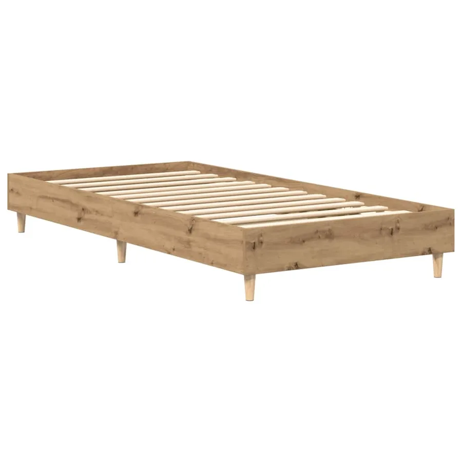 Cadre de lit sans matelas chêne artisanal 100x200 cm - 7