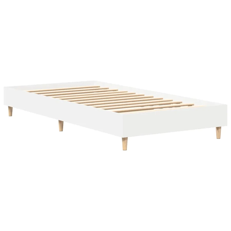 Cadre de lit sans matelas blanc 100x200 cm bois d'ingénierie - 4