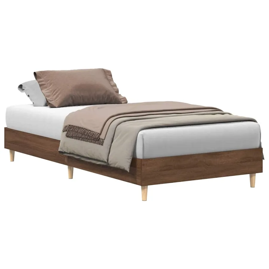 Cadre de lit sans matelas chêne marron 100x200 cm - 2