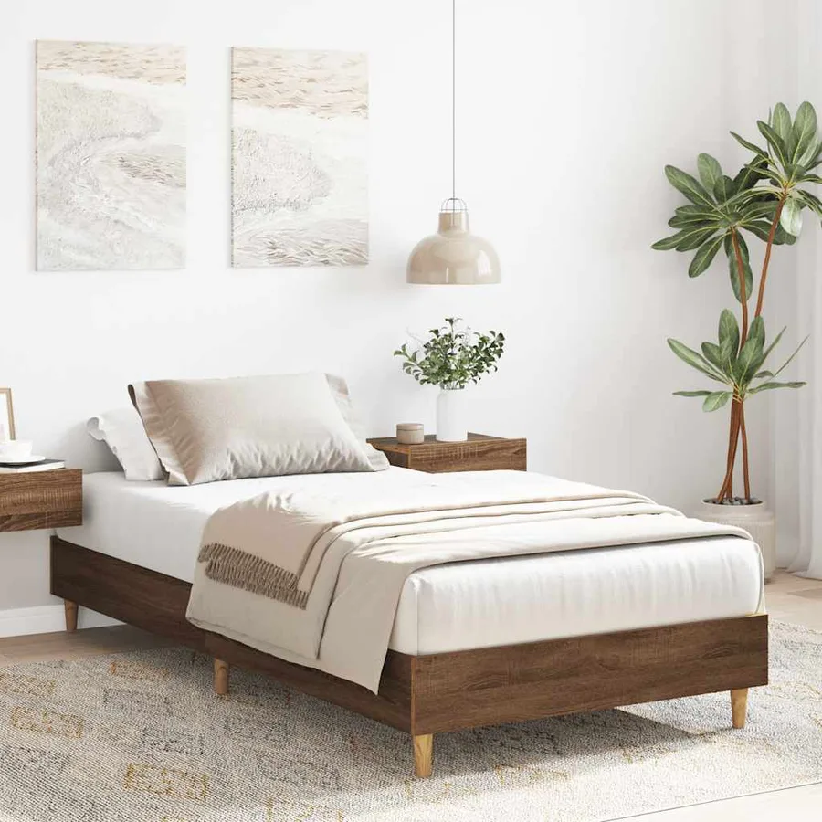 Cadre de lit sans matelas chêne marron 100x200 cm - 3