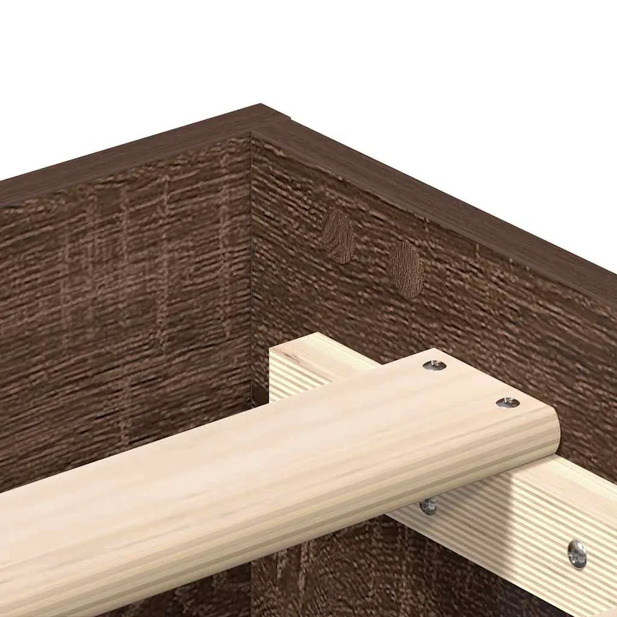 Cadre de lit sans matelas chêne marron 100x200 cm - 8
