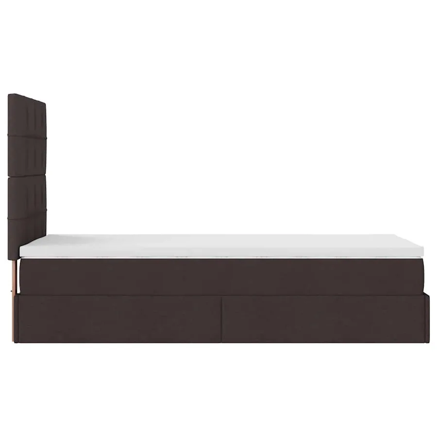 Lit ottoman avec matelas marron foncé 100x200 cm tissu - 10