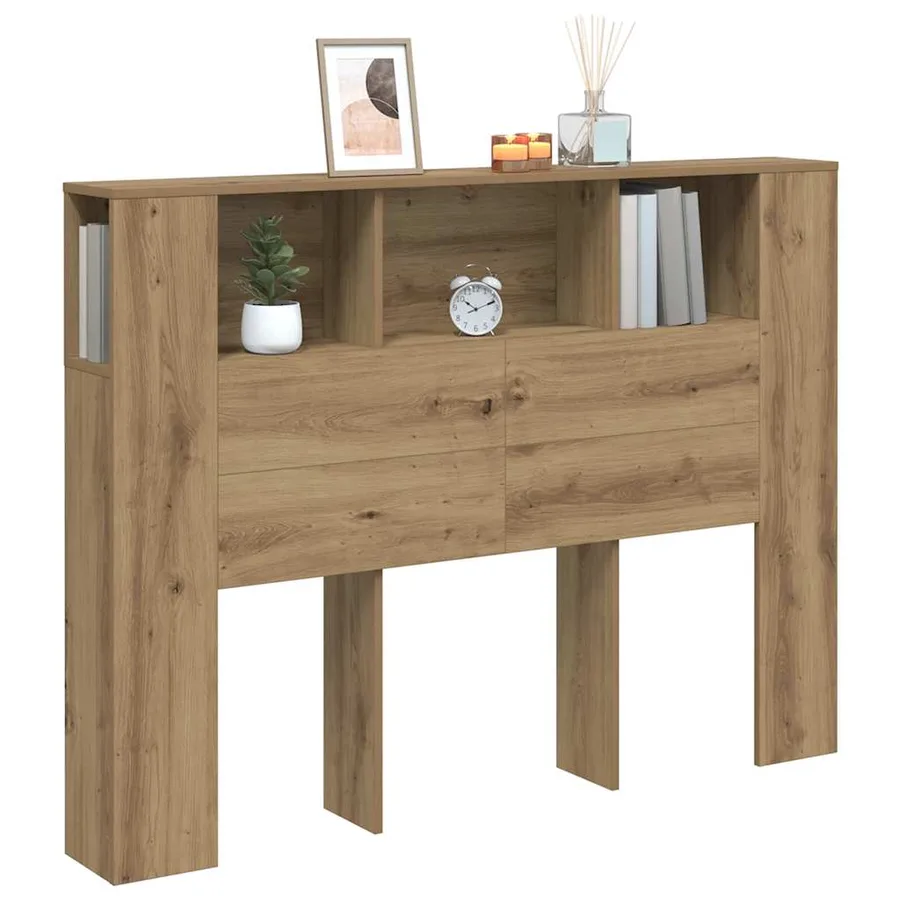 Armoire à tête de lit Chêne artisanal 140 x 18,5 x 102,5 cm Bois d'ingénierie - 3