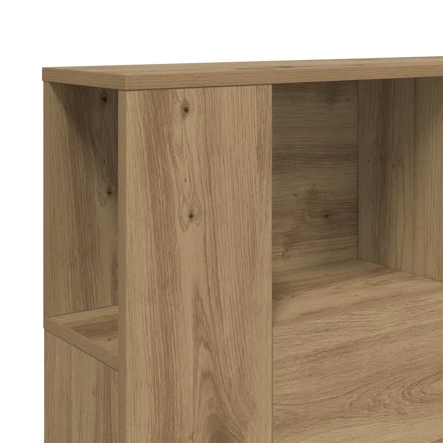 Armoire à tête de lit Chêne artisanal 140 x 18,5 x 102,5 cm Bois d'ingénierie - 7