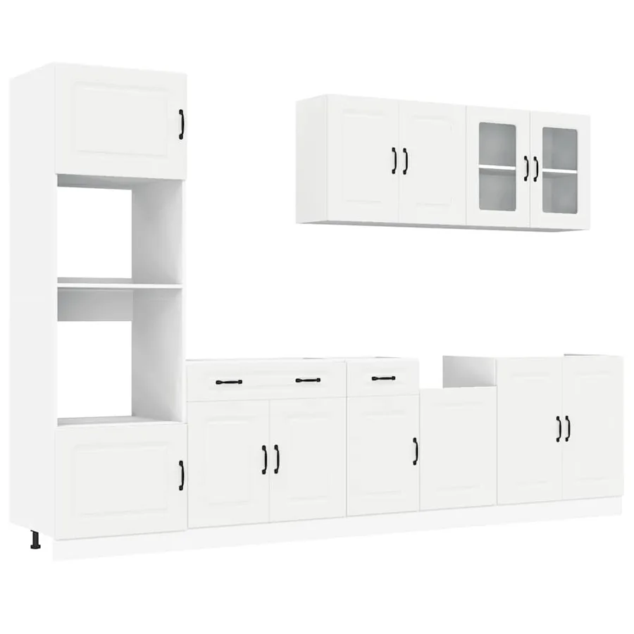 Ensemble d'armoires cuisine 7pcs Kalmar blanc bois d'ingénierie - 2