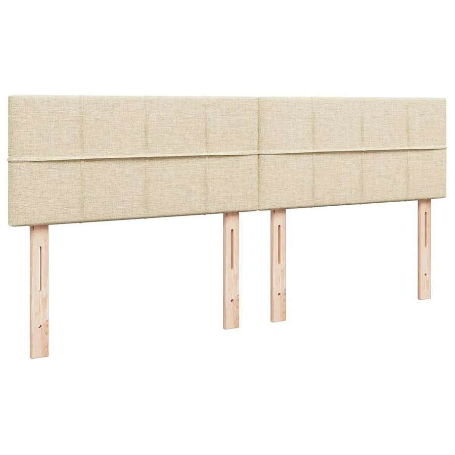 Cadre de lit ottoman avec matelas crème 200x200cm tissu - 13