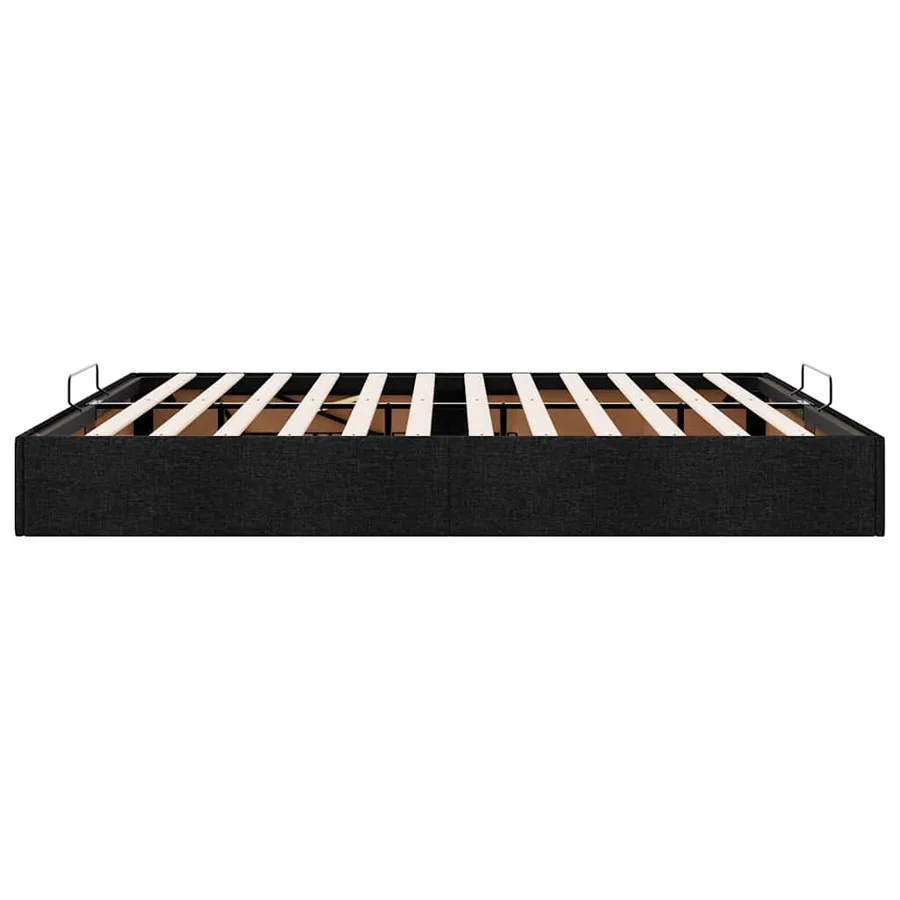Cadre de lit ottoman sans matelas noir 180x200 cm tissu - 8