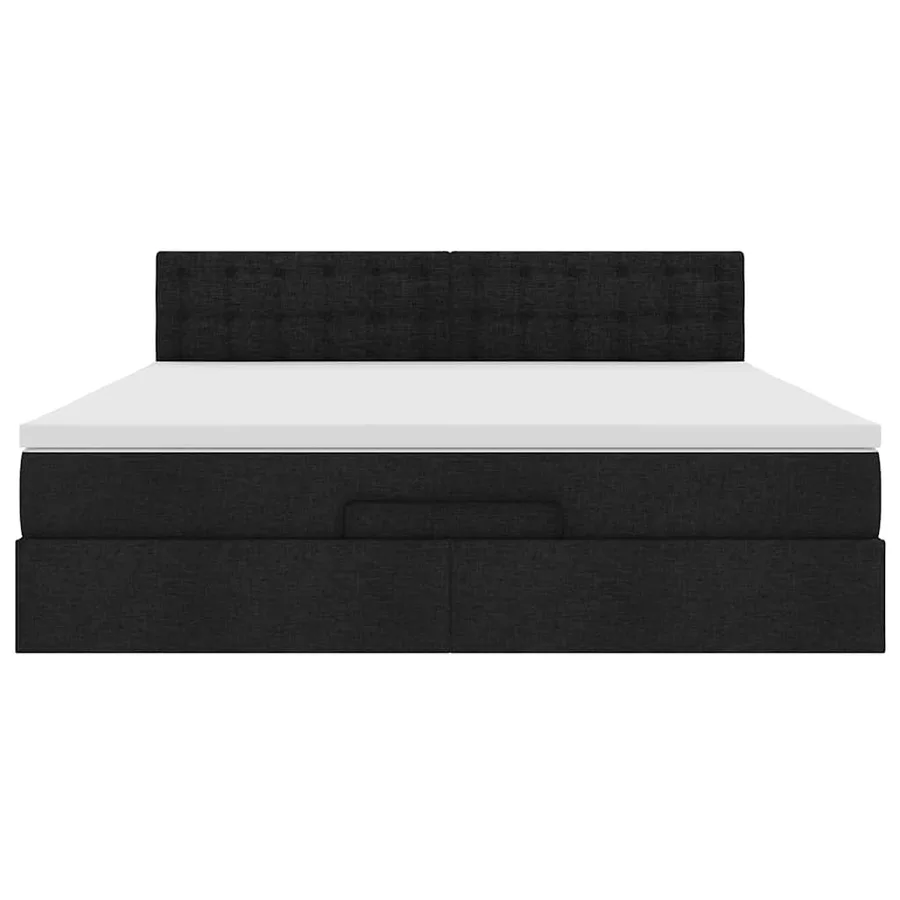 Lit ottoman avec matelas et LED Noir 180x200cm tissu - 8