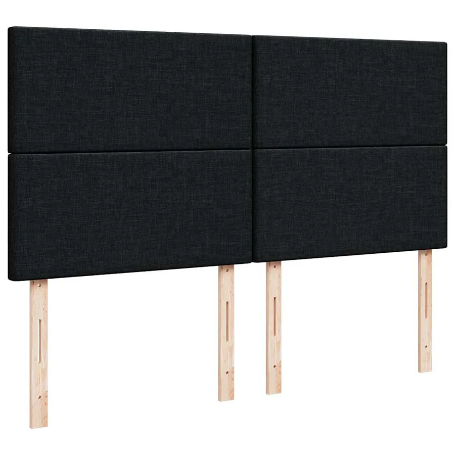 Cadre de lit ottoman avec matelas noir 180x200 cm tissu - 10