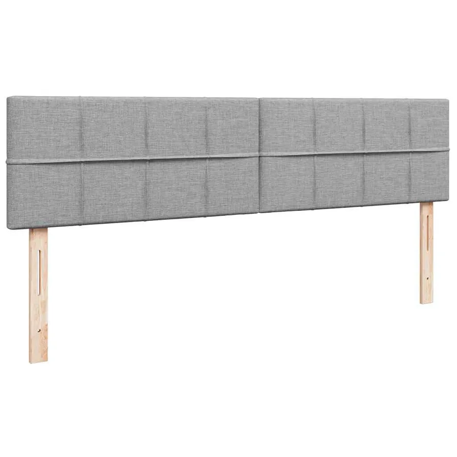 Cadre de lit ottoman et matelas gris clair 200x200cm tissu - 13