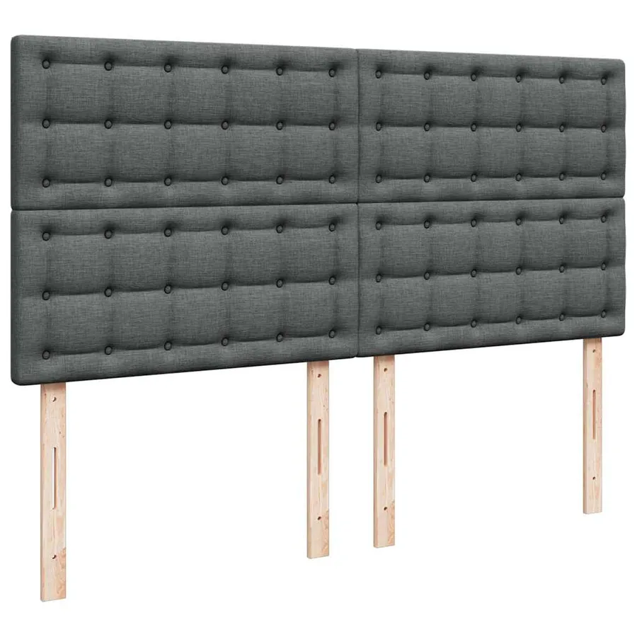 Cadre de lit ottoman avec matelas gris foncé 200x200cm tissu - 10