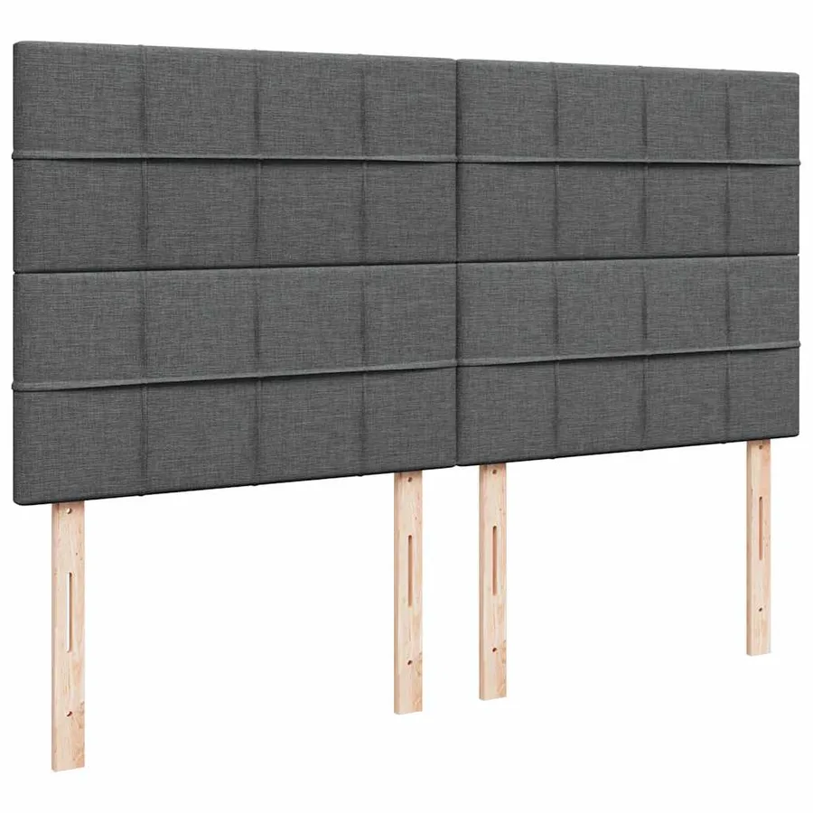Cadre de lit ottoman avec matelas gris foncé 200x200cm tissu - 9