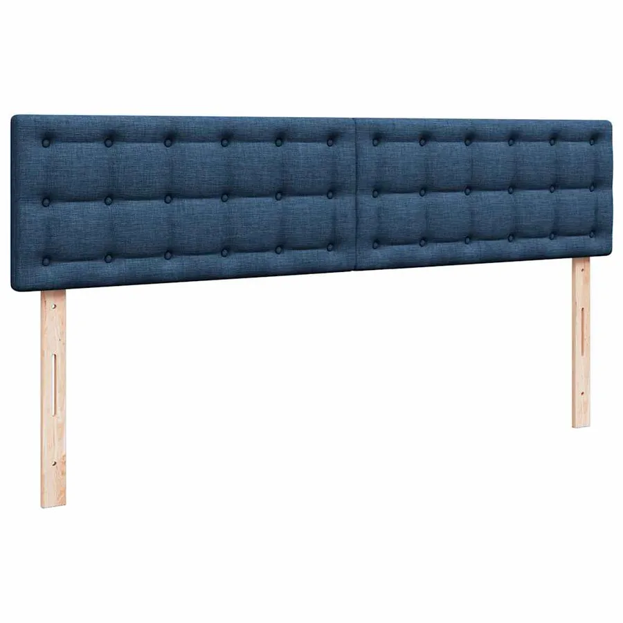 Cadre de lit ottoman avec matelas bleu 200x200 cm tissu - 9