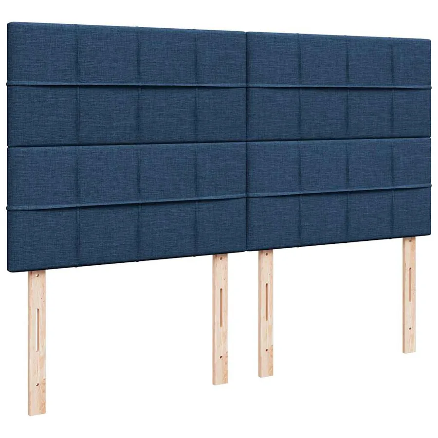 Cadre de lit ottoman avec matelas bleu 200x200cm tissu - 10