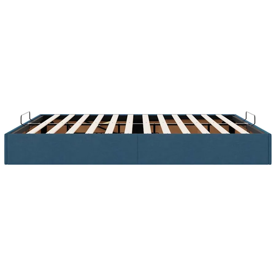 Cadre de lit ottoman sans matelas bleu 200x200 cm tissu - 8