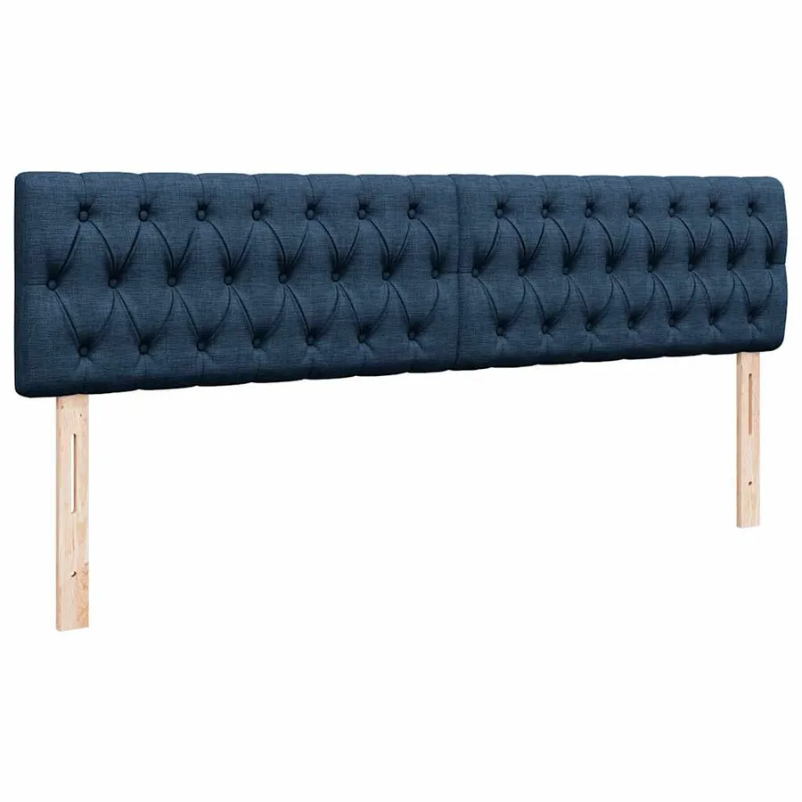 Cadre de lit ottoman avec matelas bleu 200x200 cm tissu - 9