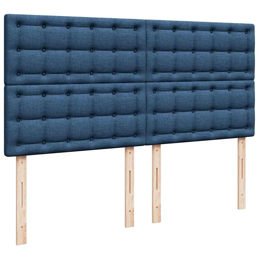 Cadre de lit ottoman avec matelas bleu 200x200cm tissu - 10