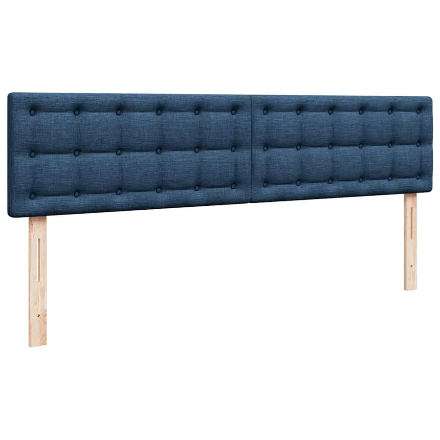 Cadre de lit ottoman avec matelas bleu 200x200cm tissu - 13