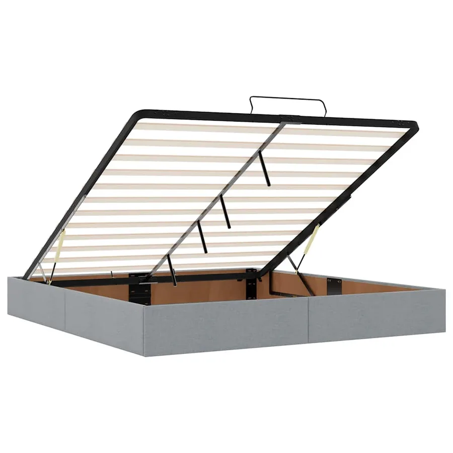 Lit ottoman avec matelas et LED Gris clair 180x200 cm tissu - 13