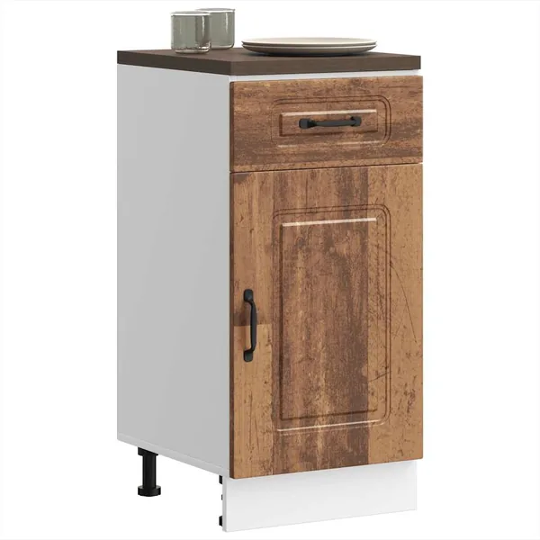 Armoire de cuisine Kalmar vieux bois bois d'ingénierie