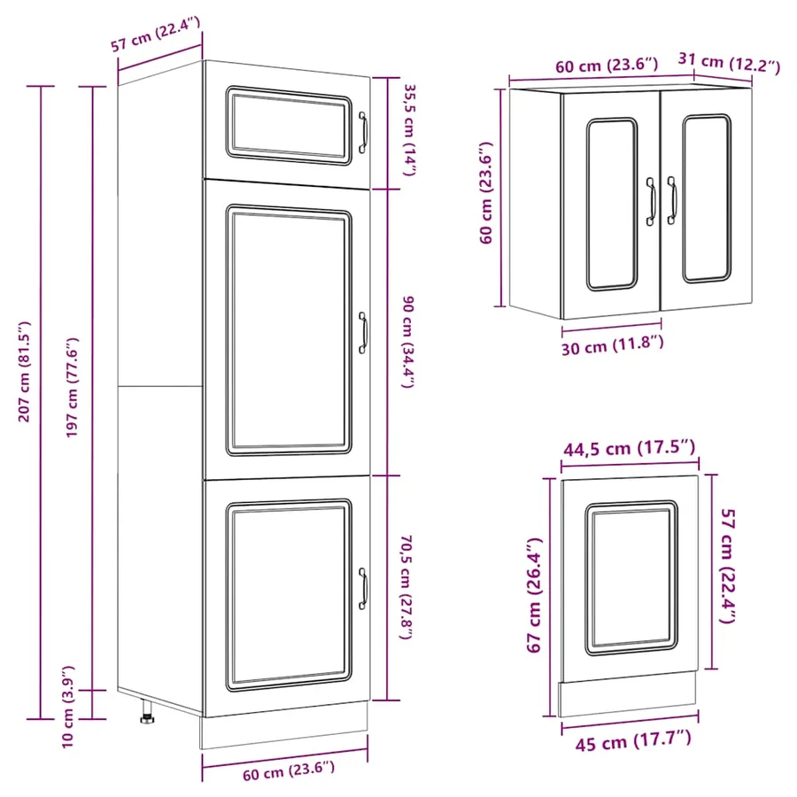 Ensemble d'armoires de cuisine 8 pcs Kalmar bois d'ingénierie - 10