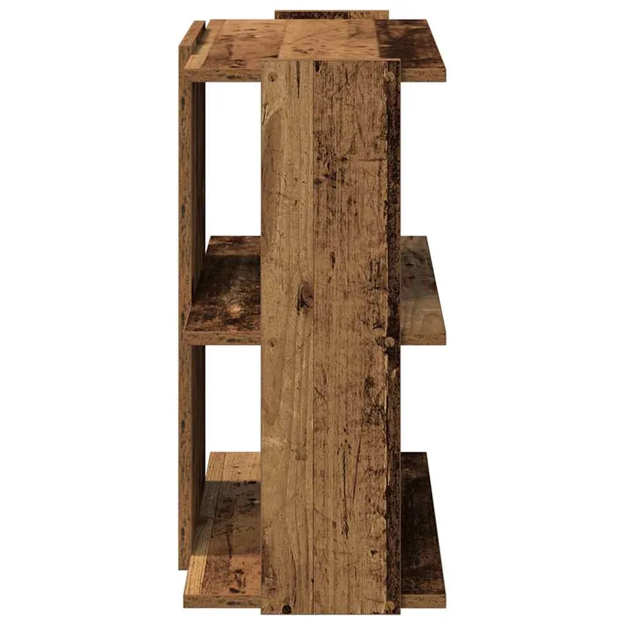 Bibliothèque à 3 niveaux vieux bois 60x30x60 cm bois ingénierie - 5