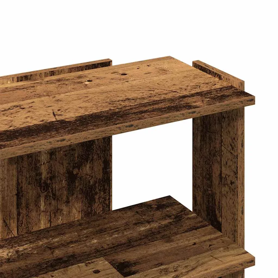 Bibliothèque à 3 niveaux vieux bois 60x30x60 cm bois ingénierie - 7
