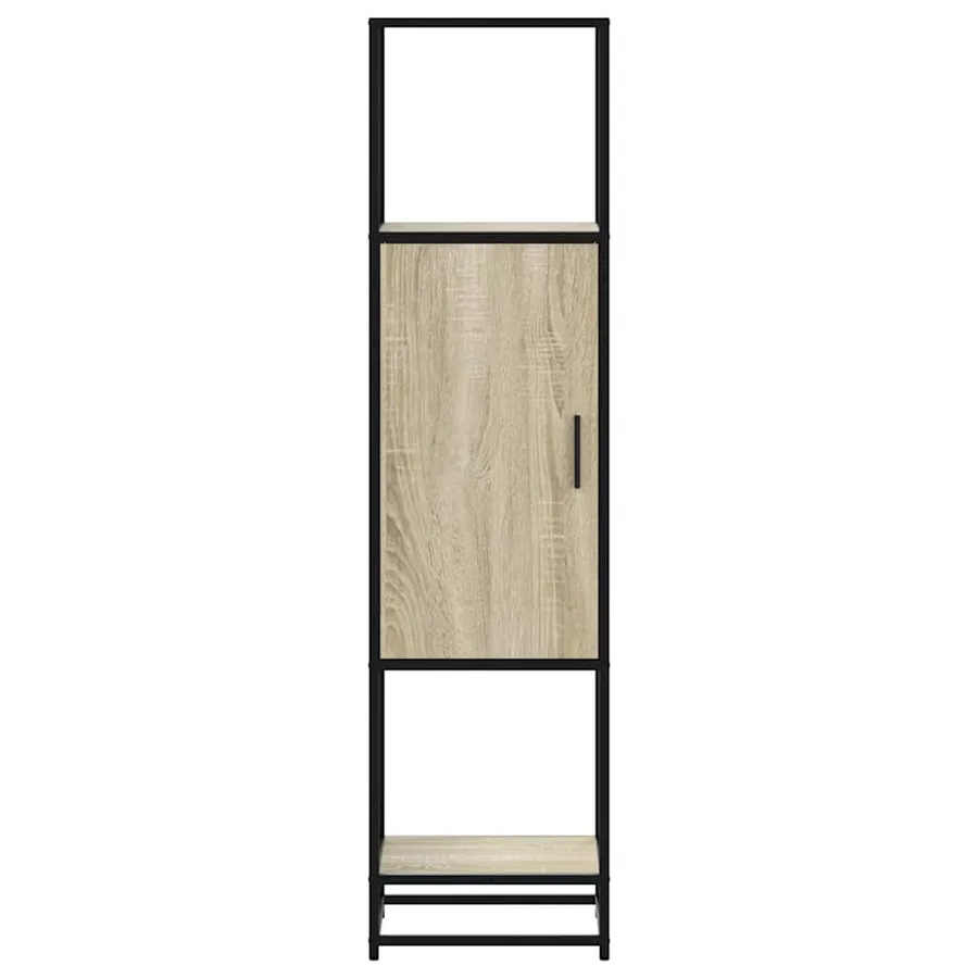 Buffet haut chêne sonoma 35,5x35x139 cm bois d'ingénierie métal - 4