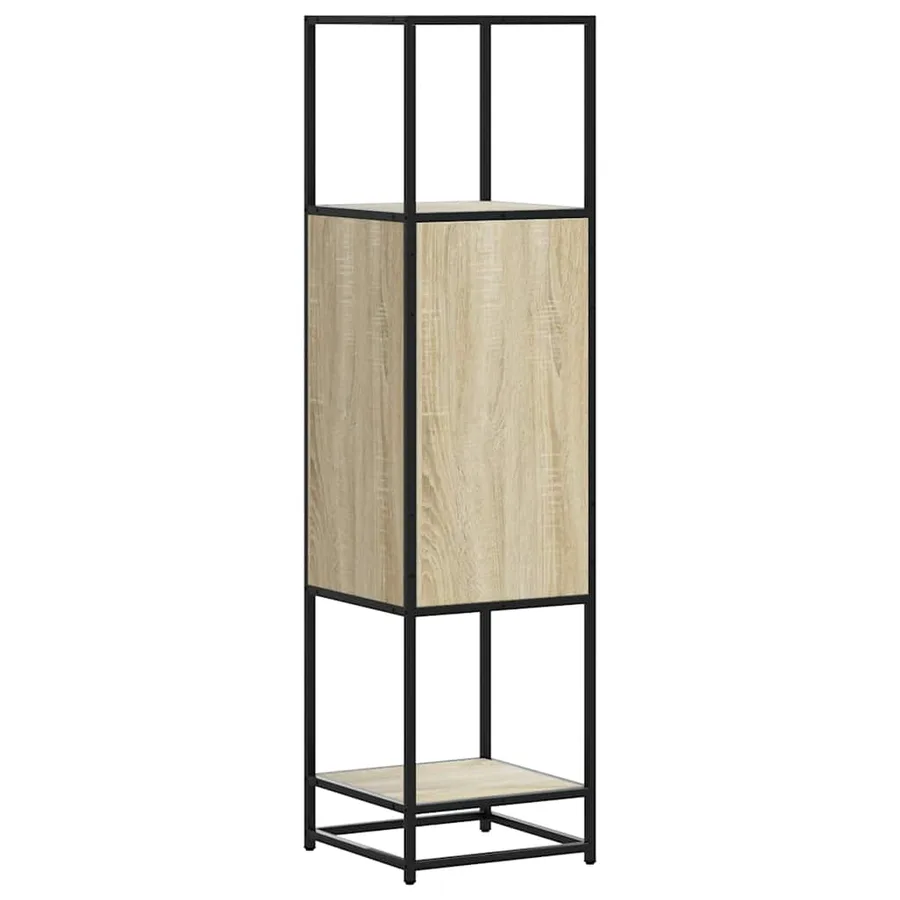 Buffet haut chêne sonoma 35,5x35x139 cm bois d'ingénierie métal - 7
