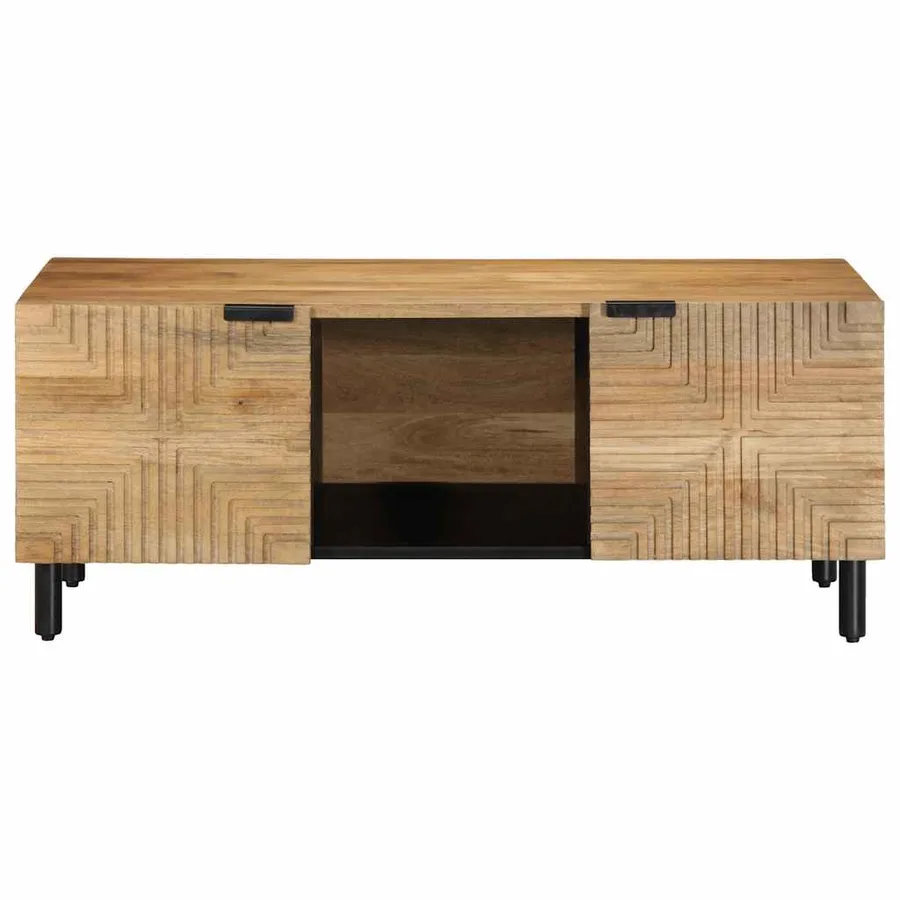 Table basse marron 100x54x40 cm bois massif de manguier - 3