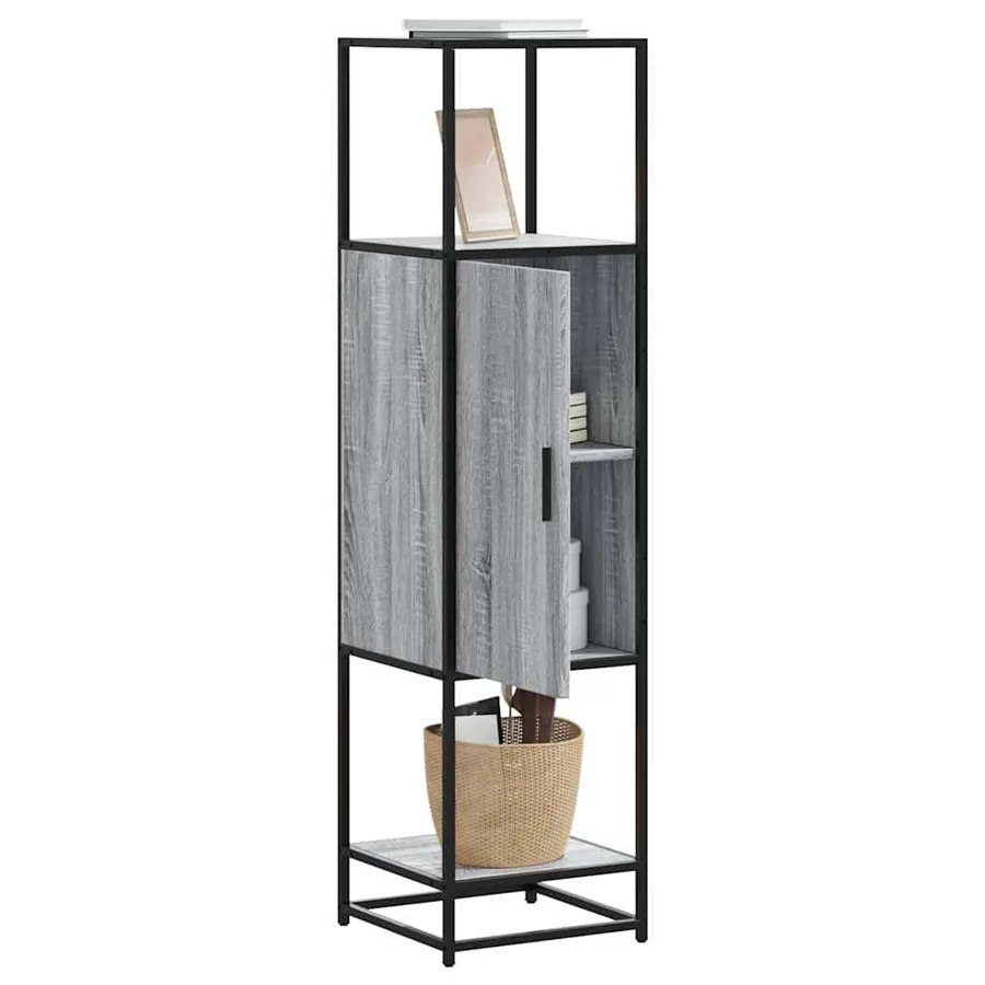 Buffet haut sonoma gris 35,5x35x139 cm bois d'ingénierie métal