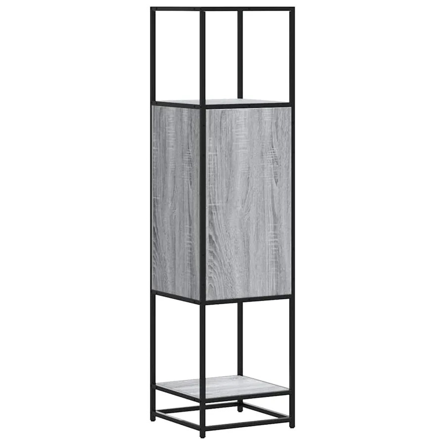 Buffet haut sonoma gris 35,5x35x139 cm bois d'ingénierie métal - 7