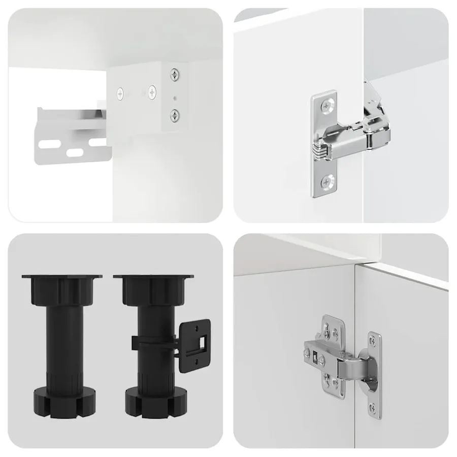 Ensemble d'armoires de cuisine 8 pcs Kalmar blanc brillant - 6