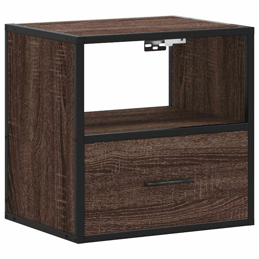Table de chevet murale chêne marron 40x31x39,5 cm - 2