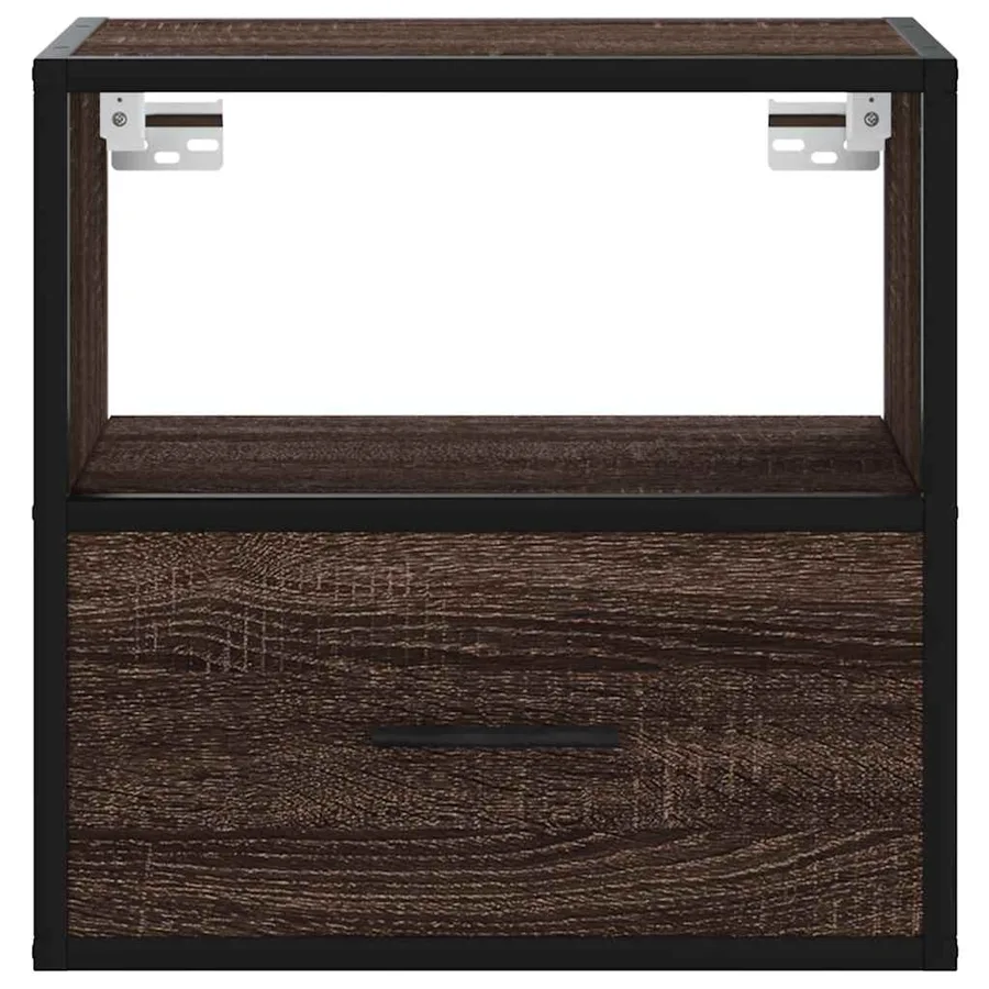 Table de chevet murale chêne marron 40x31x39,5 cm - 5