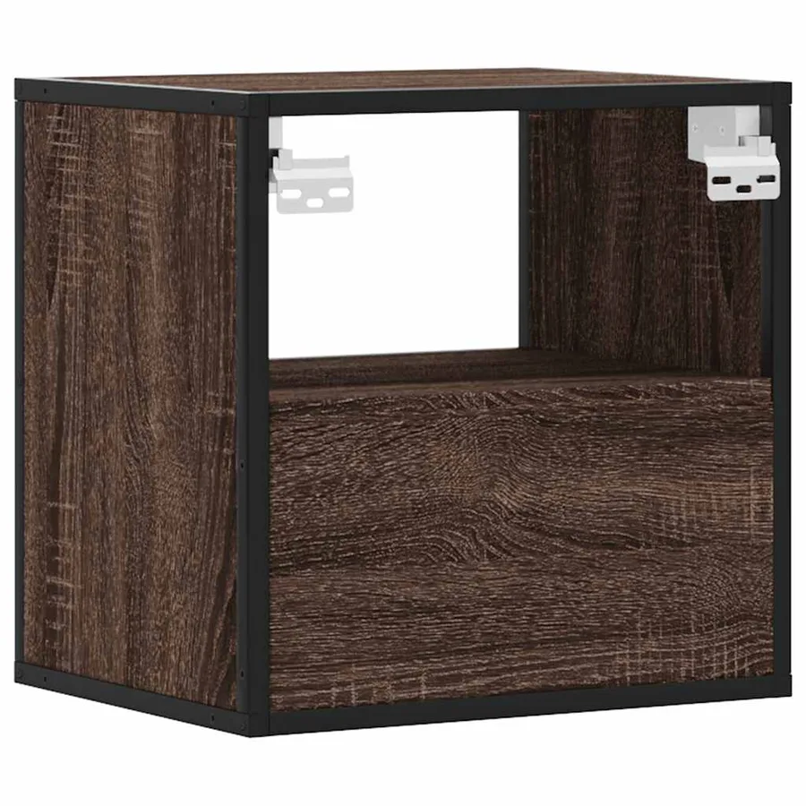 Table de chevet murale chêne marron 40x31x39,5 cm - 7