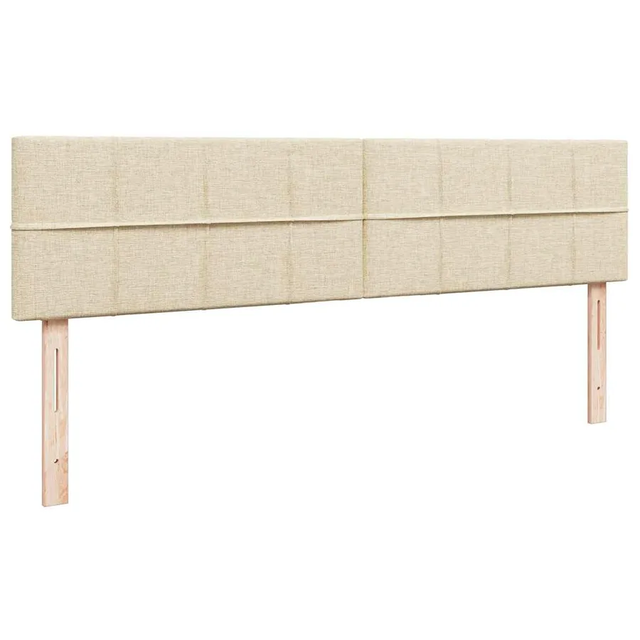 Cadre de lit ottoman avec matelas crème 200x200cm tissu - 13