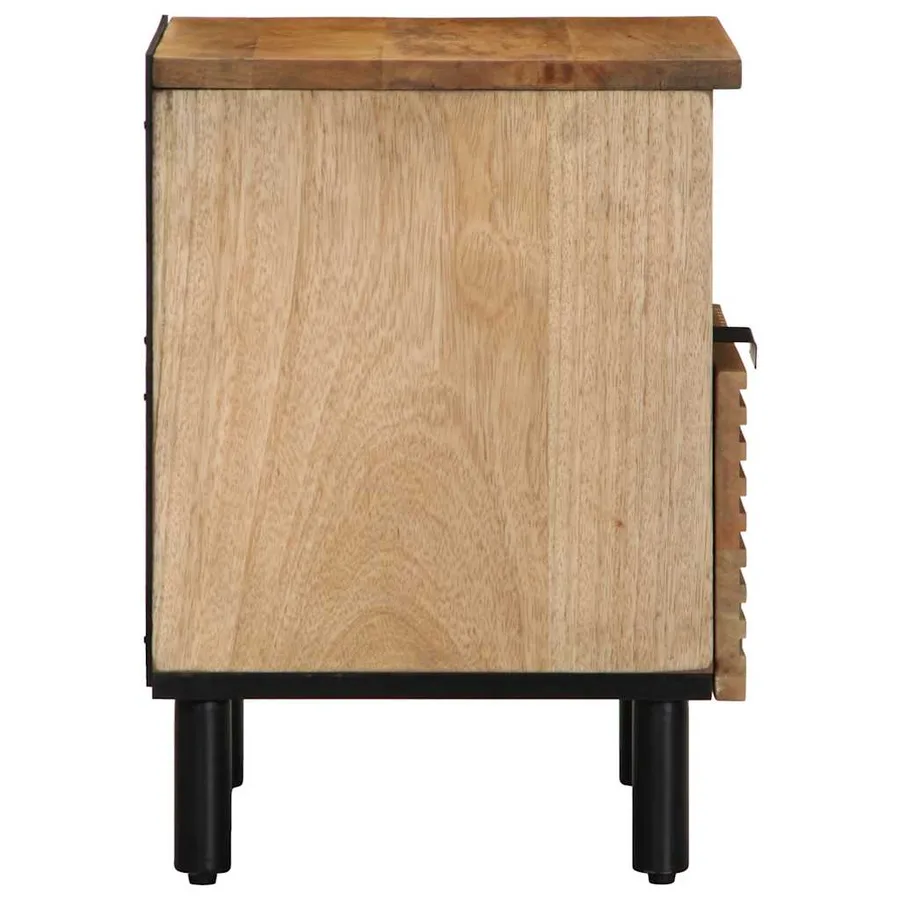 Table de chevet marron 40x33x46 cm bois de manguier solide - 4