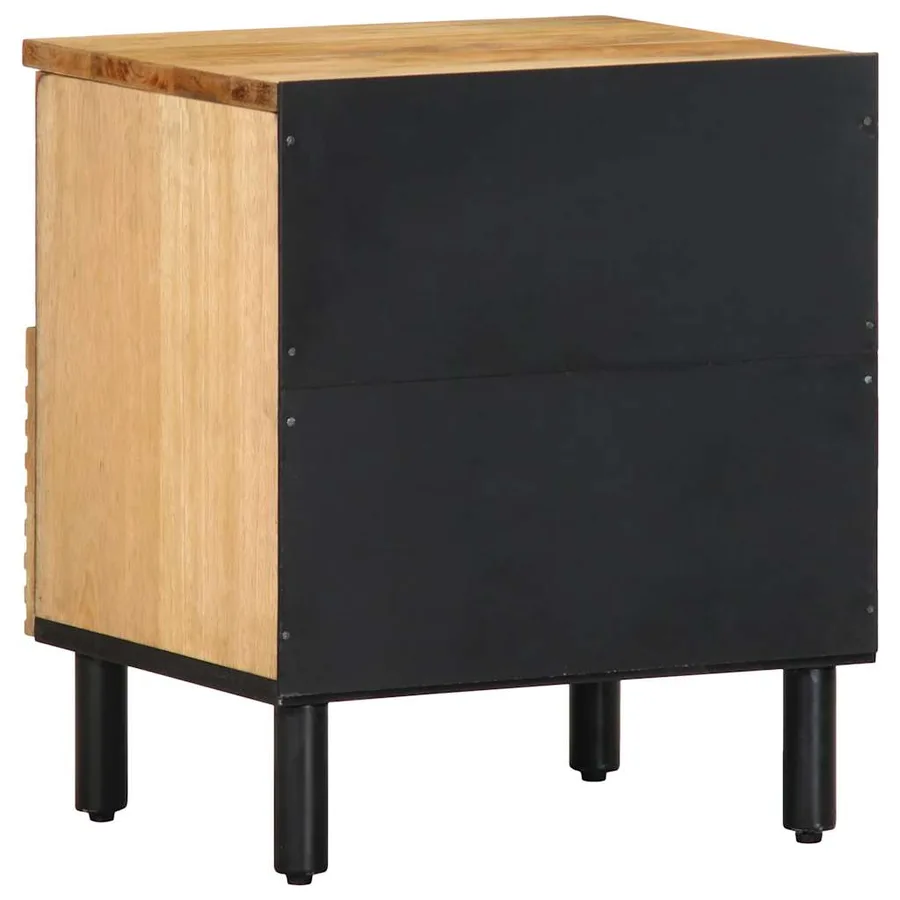 Table de chevet marron 40x33x46 cm bois de manguier solide - 5