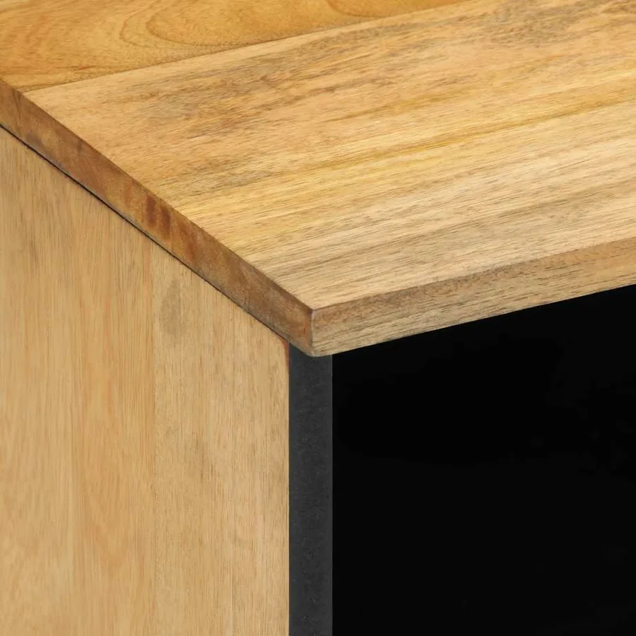 Table de chevet marron 40x33x46 cm bois de manguier solide - 6